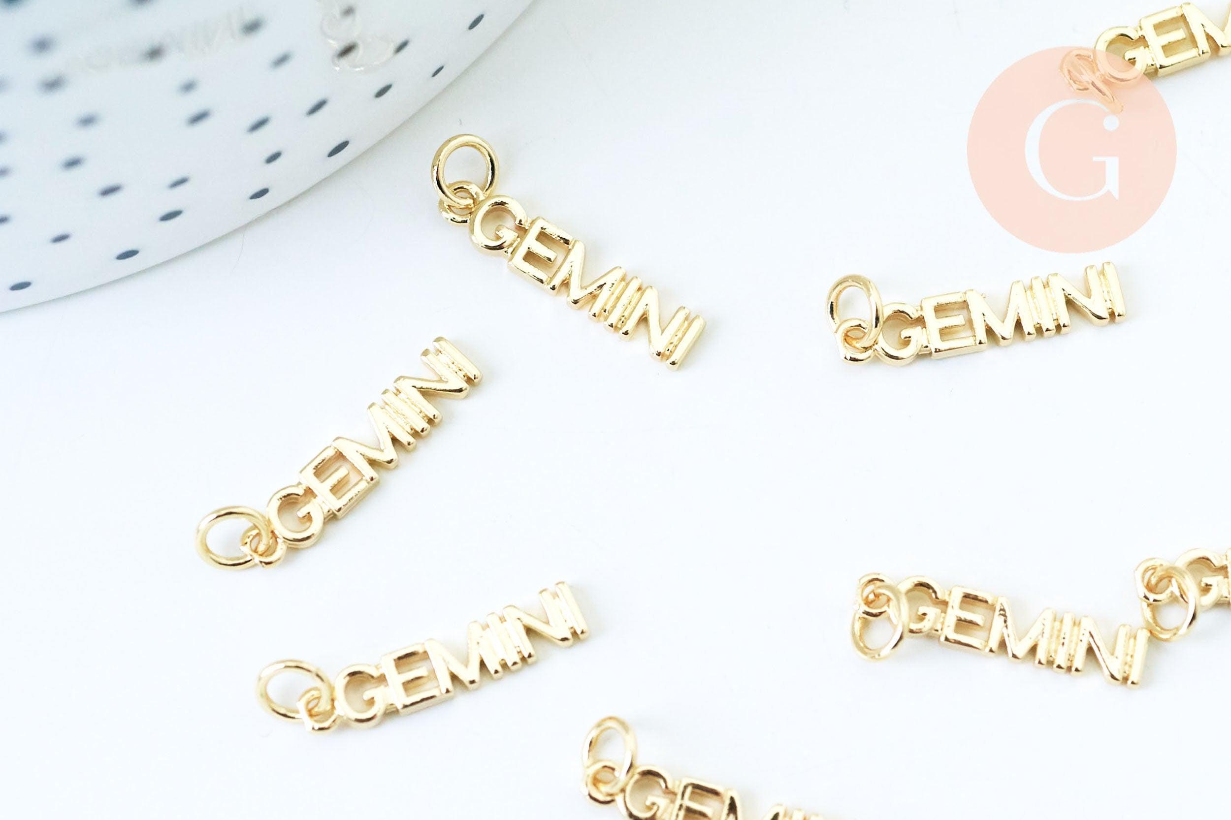 Gingerlily Pendentifs DIY Breloque Gémeaux Doré 18K 19mm
