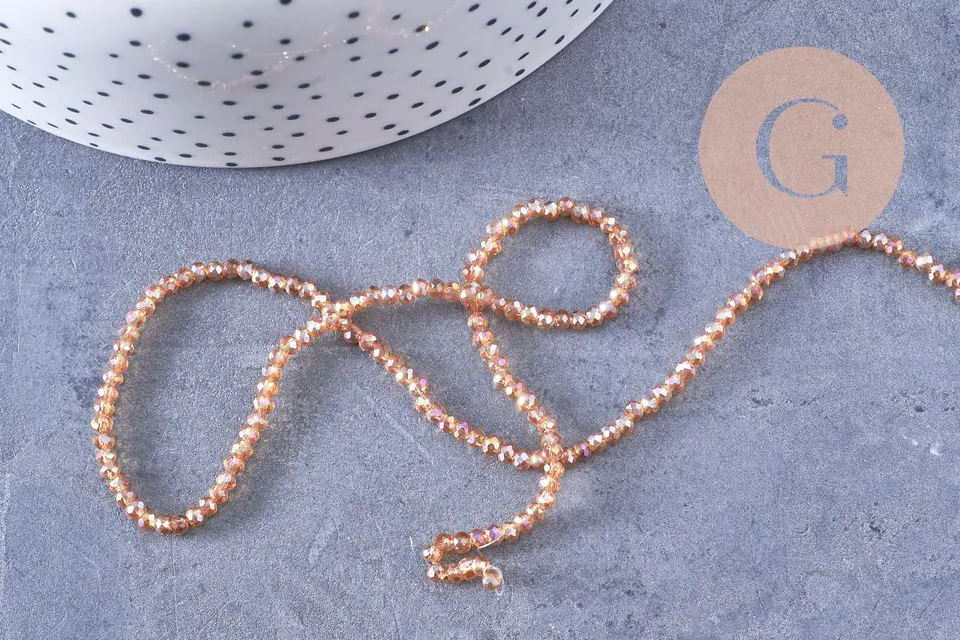 Gingerlily perles abacus G10951 cristal jaune ambre fil 28cm