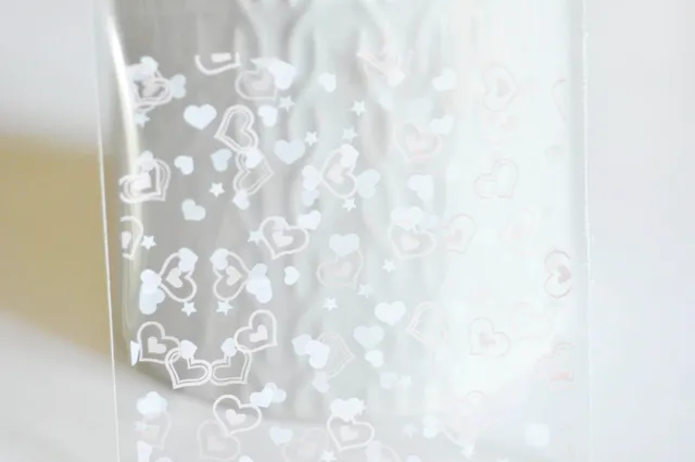 Gingerlily Sachet cadeau plastique cœur 10x7 cm lot 10 G2642