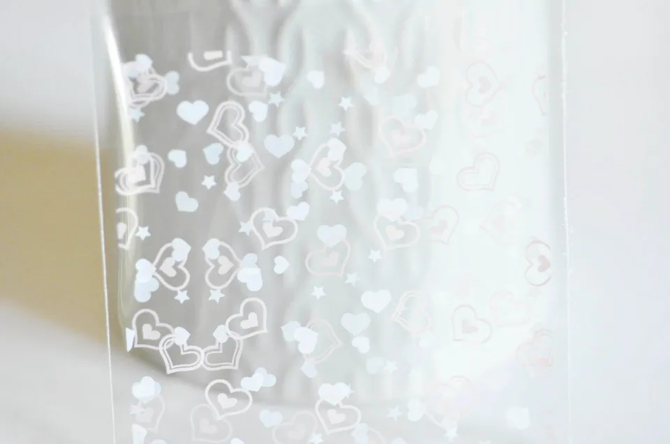 Gingerlily Sachet cadeau plastique cœur 10x7 cm lot 10 G2642