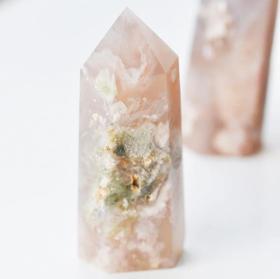 Gingerlily Pointe agate fleur naturelle G4868 la pièce rosée