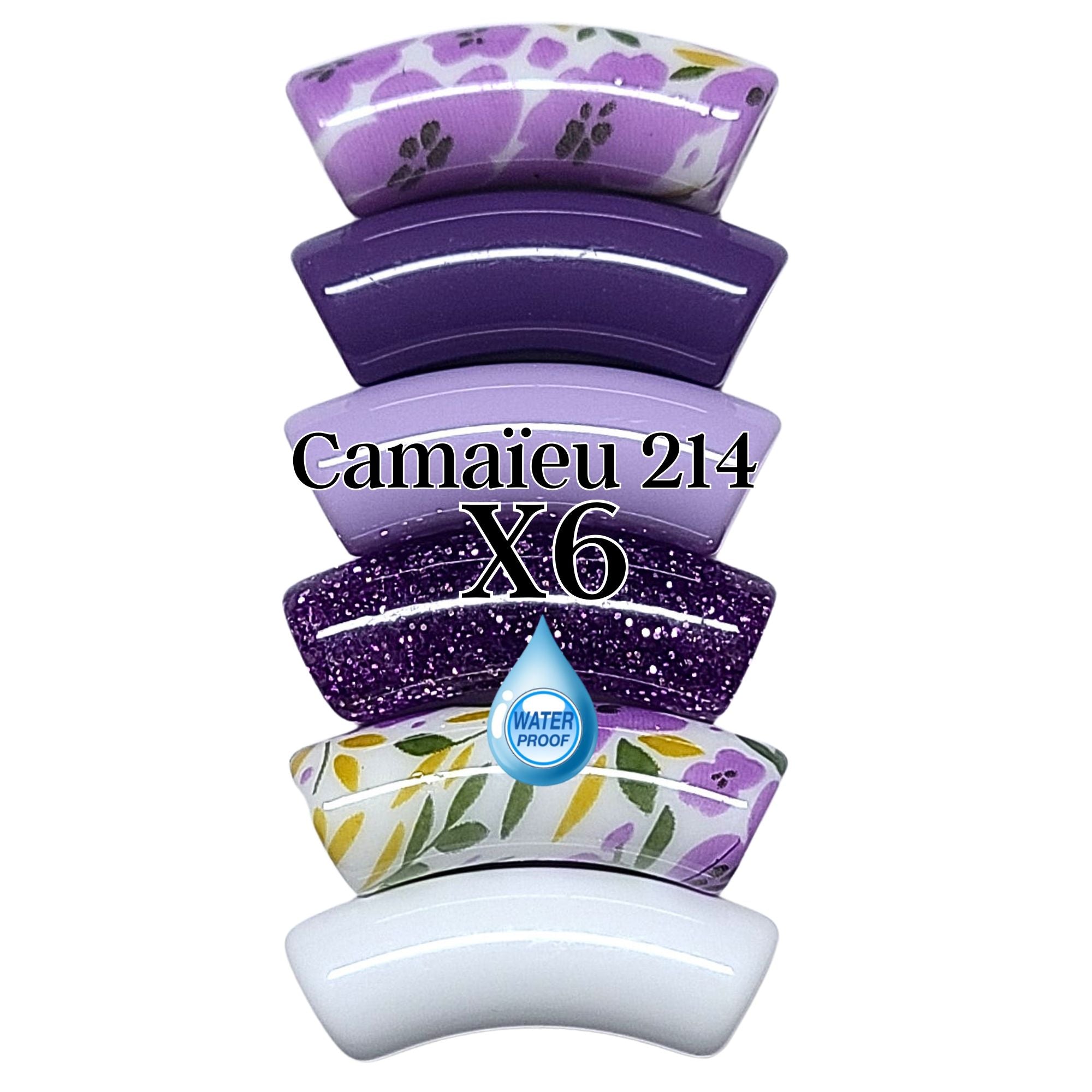 ARTSHOP Camaieux 214 lot 6 perles tubes violet