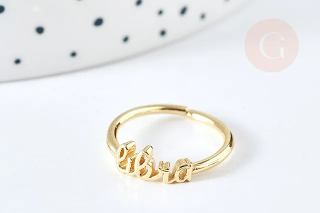 Gingerlily Bague Signe Astrologique Laiton Doré 17,5mm x1