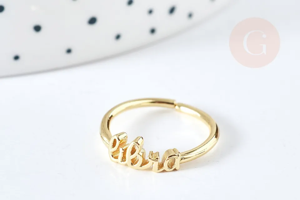 Gingerlily Bague Signe Astrologique Laiton Doré 17,5mm x1