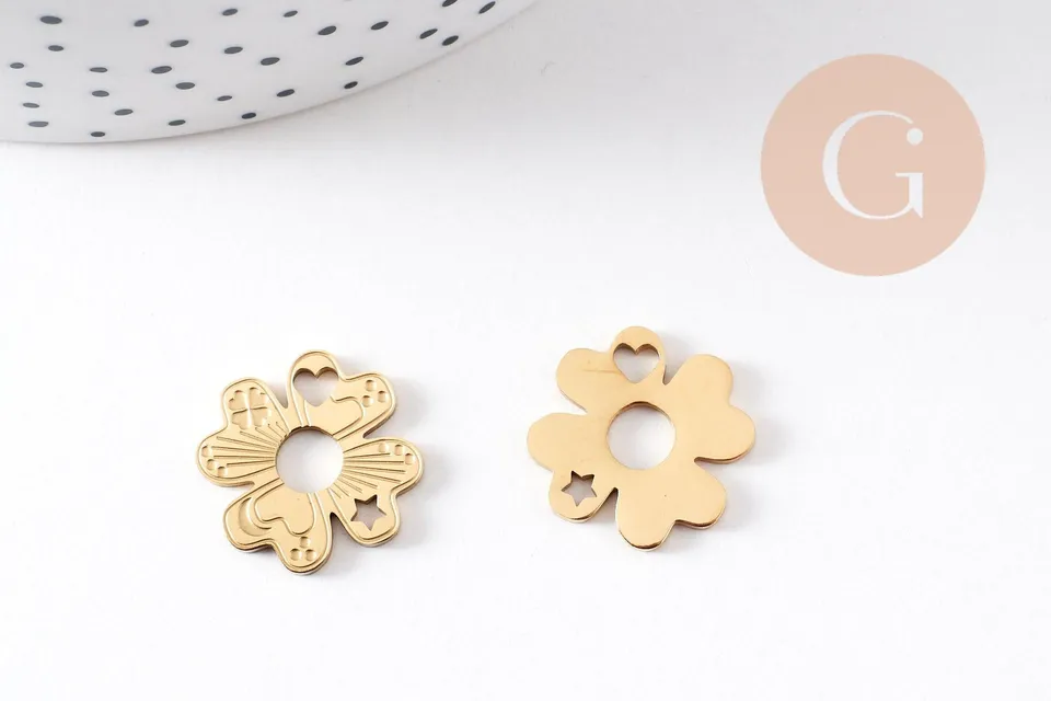Gingerlily G10507 pendentif trèfle doré 17mm x1
