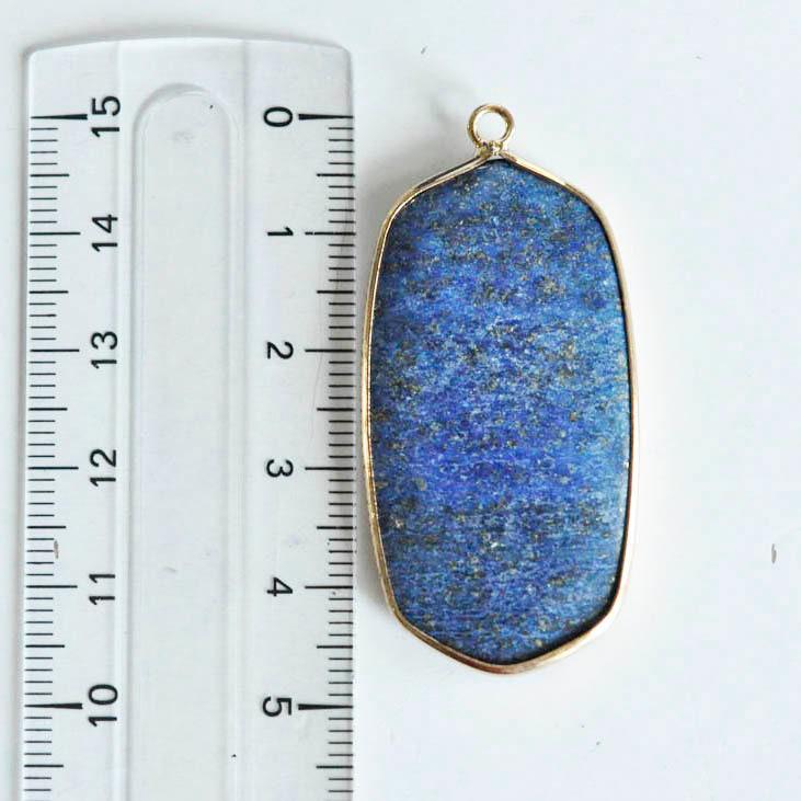 Gingerlily Pendentif ovale lapis-lazuli bleu 49mm pierre naturelle
