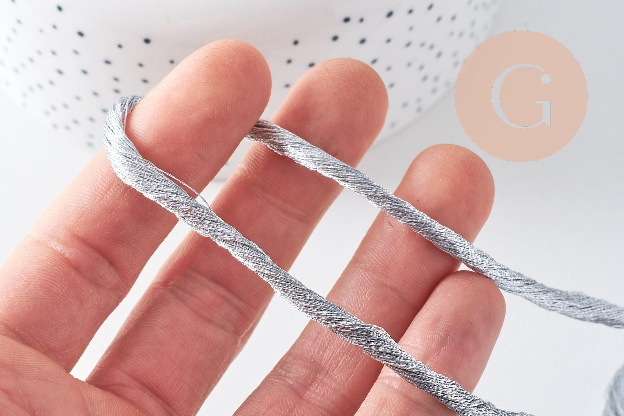 Gingerlily Cordons et fils Cordon macramé argent 3mm 1m G10590