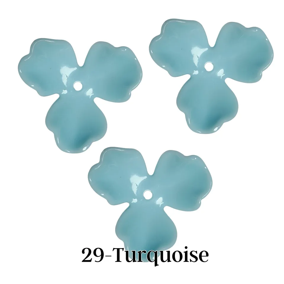 ARTSHOP Flower power 29 fleur orchidée turquoise 40MM acrylique x1