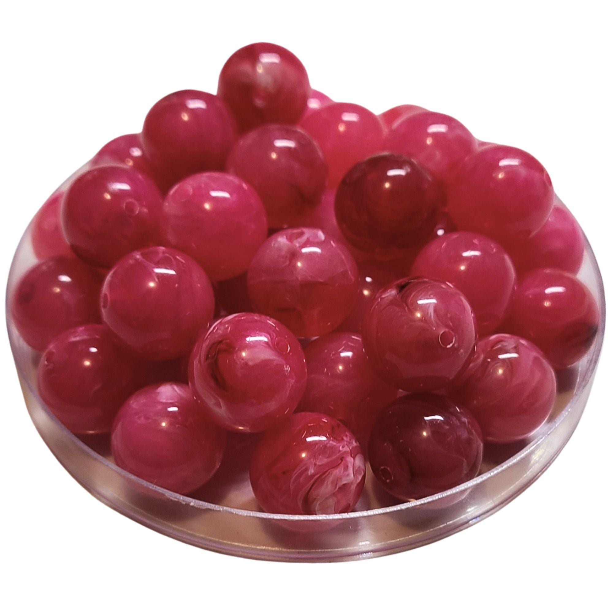 ARTSHOP Boules 16MM 366 perles fuchsia marbré x15 acrylique