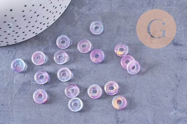 Gingerlily Pendentifs G10627 pendentif donut verre violet x10