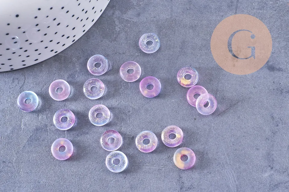 Gingerlily Pendentifs G10627 pendentif donut verre violet x10