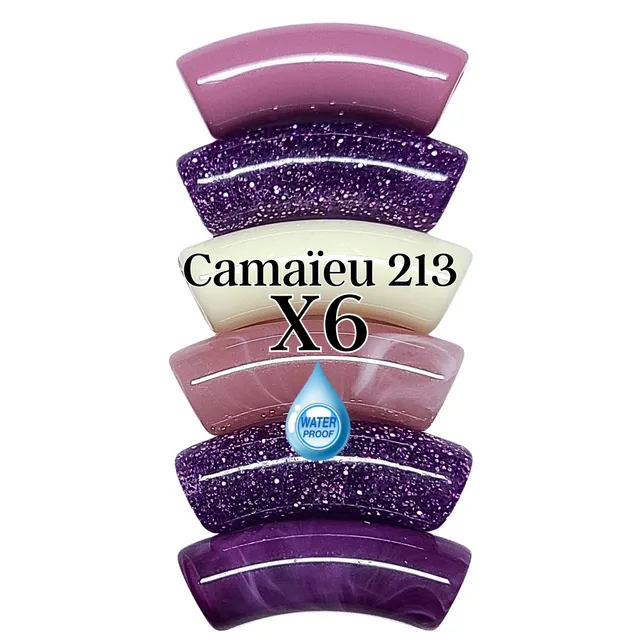 ARTSHOP Camaieux tubes incurvés 12MM violet lot de 6