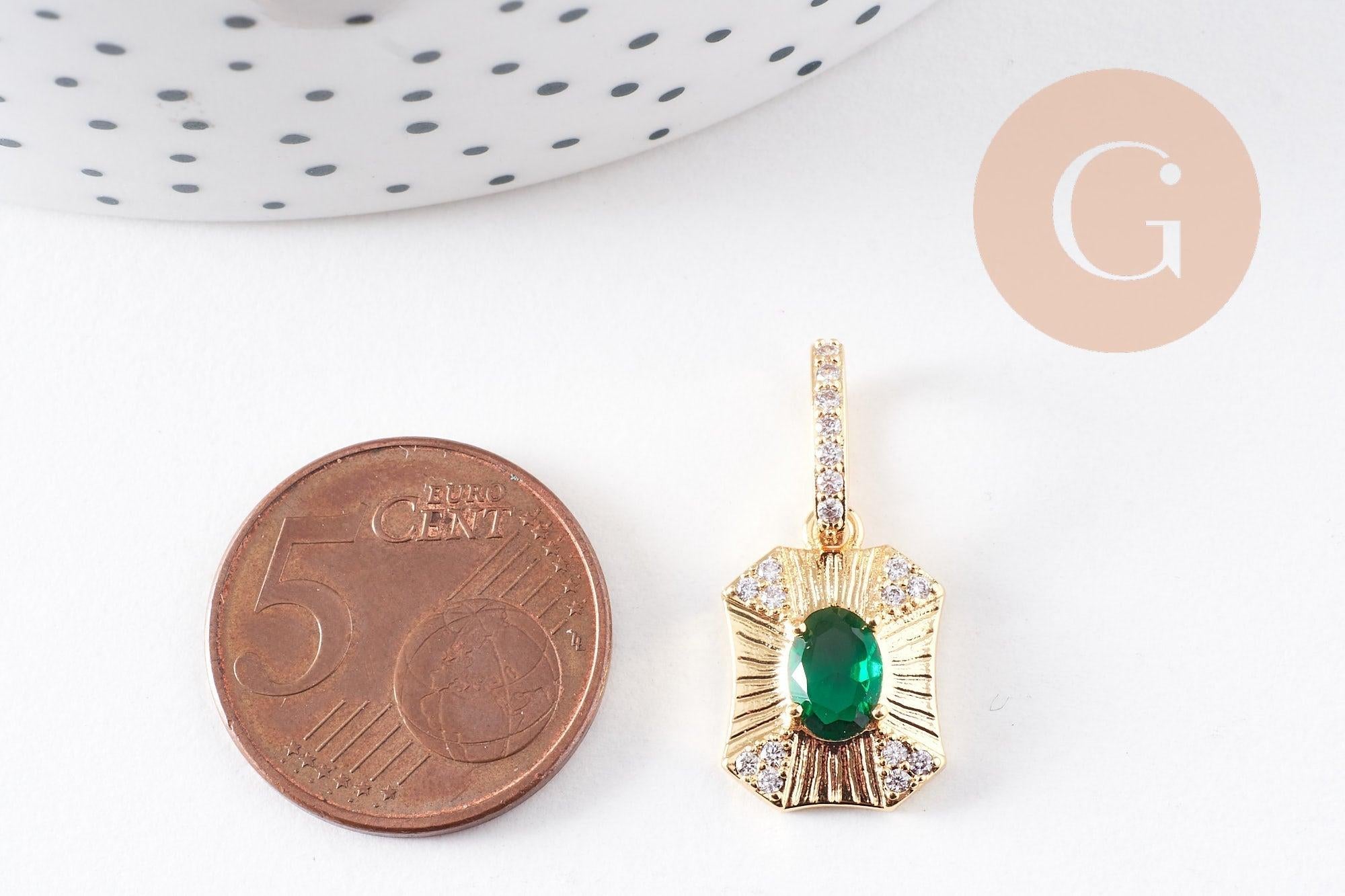 Gingerlily Pendentif octogone G10081 breloque zircon 25mm x1