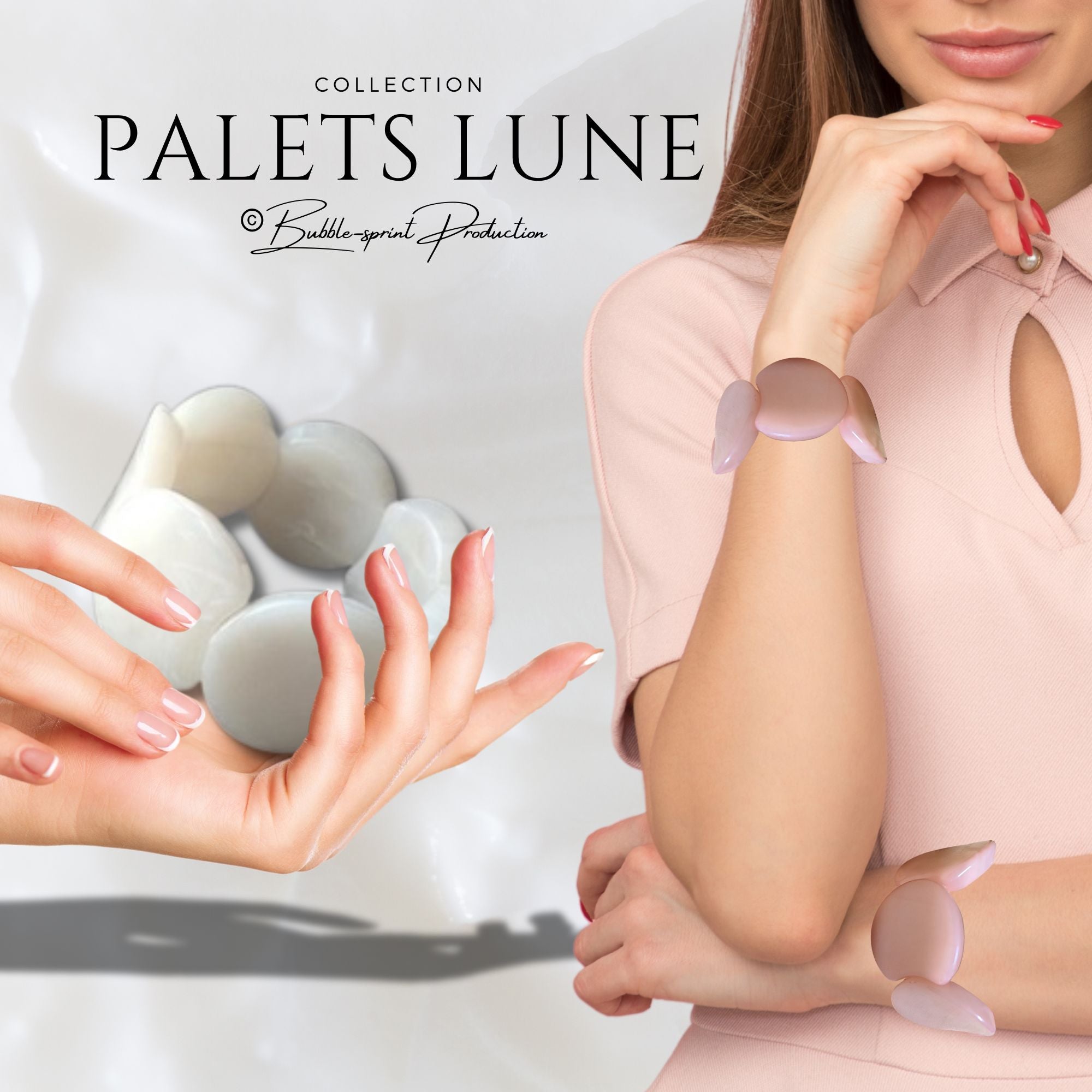 ARTSHOP Palets LUNE MOON 39 palet résine rose ancien x1