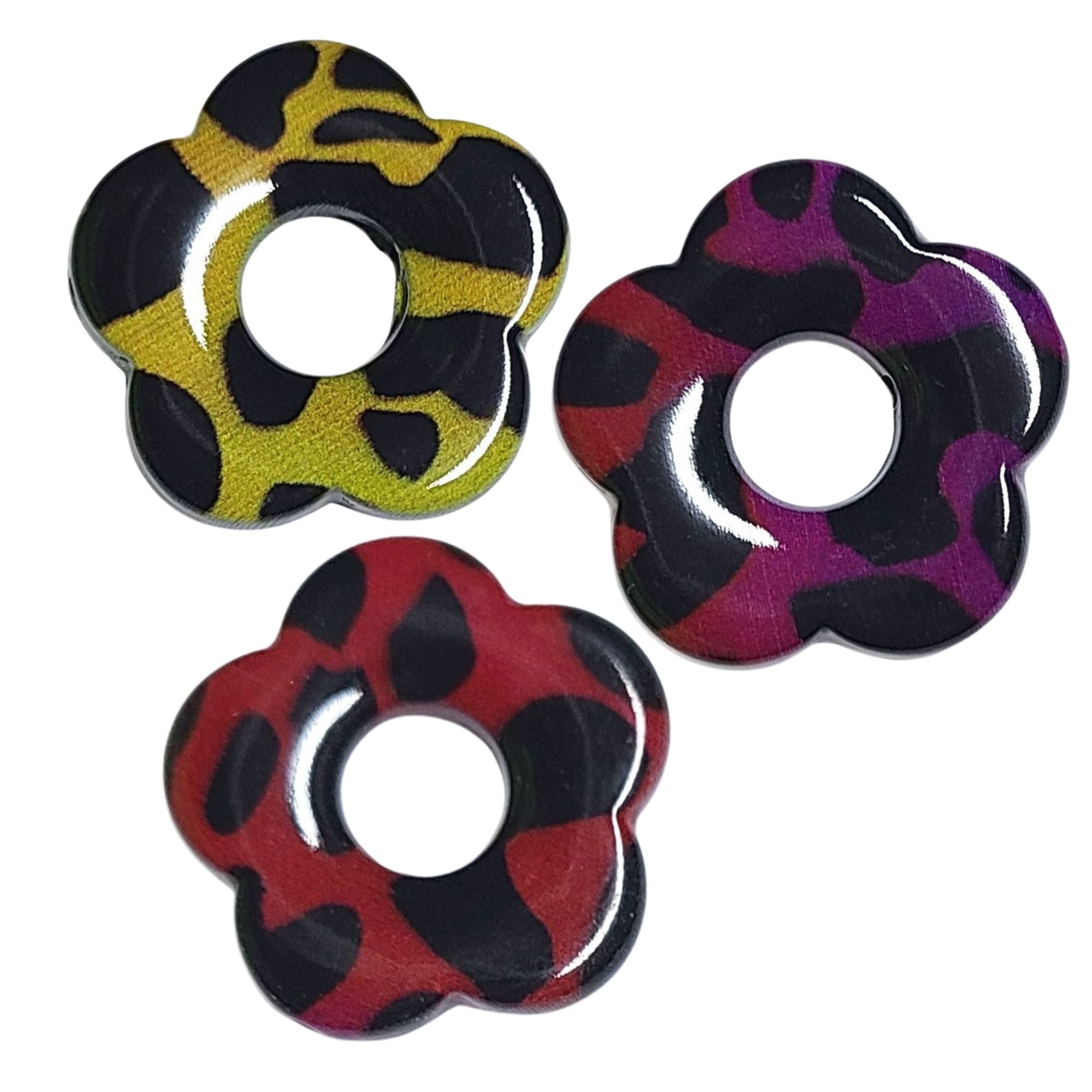 ARTSHOP Flower Power 74 fleur capucine perle léopard 27mm