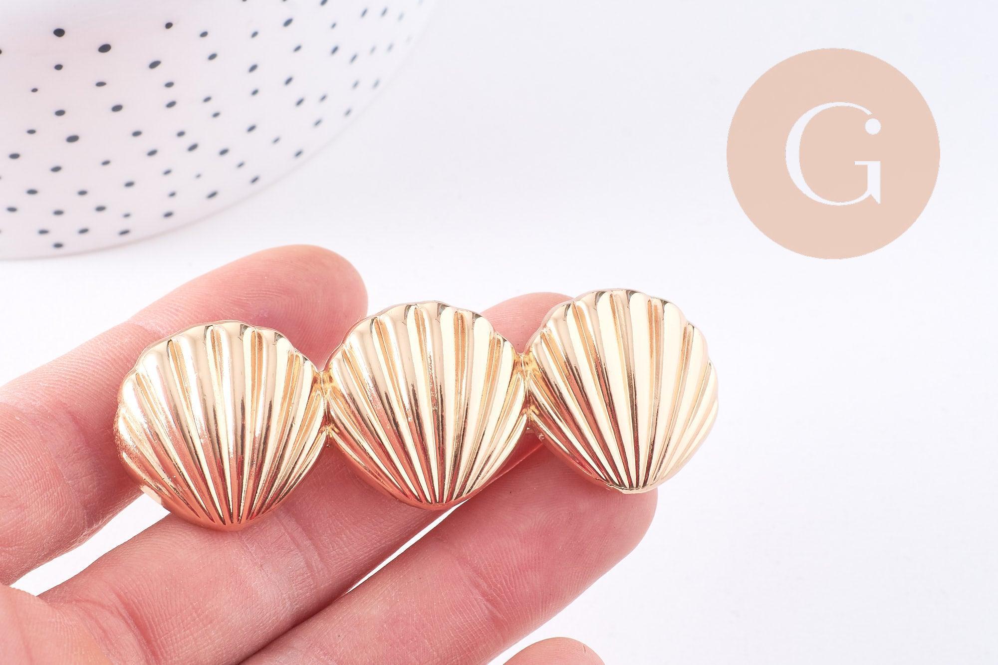 Gingerlily G10689 barrette coquillage doré 73mm x1