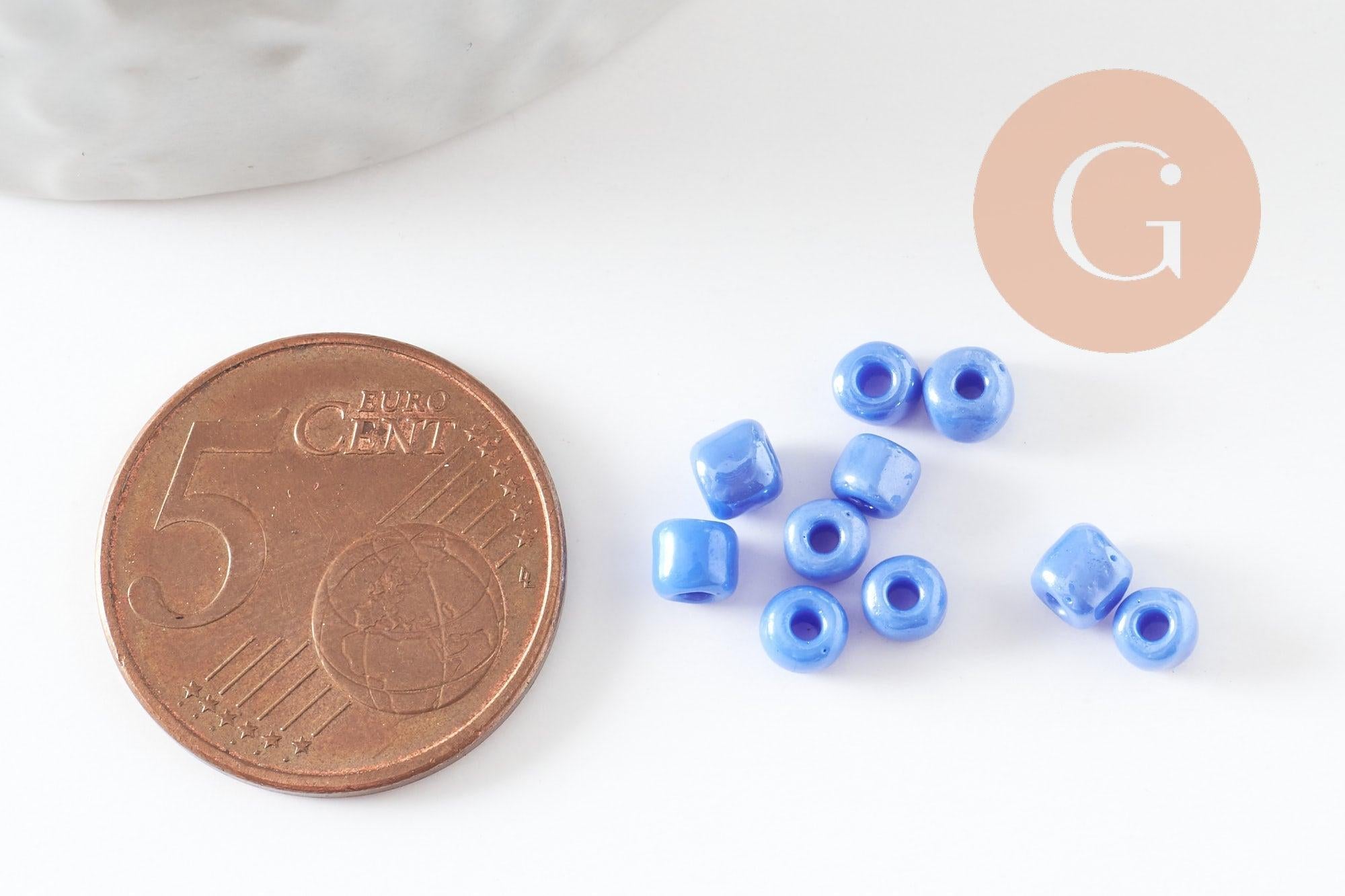 Gingerlily Perles DIY rocaille bleu tendre 4mm 10g