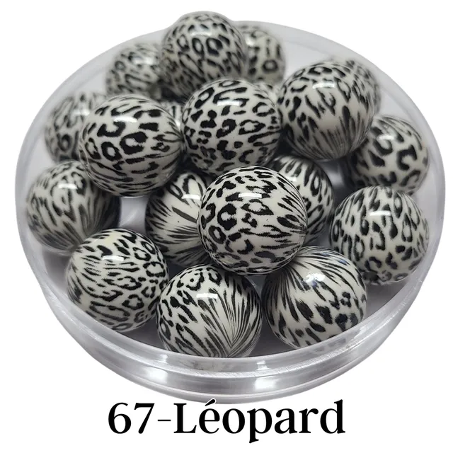 ARTSHOP Boules 20MM 67 perle ronde léopard x1