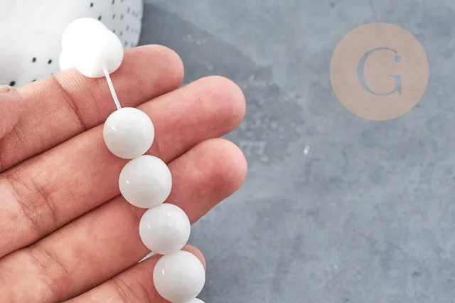 Gingerlily quartz neige G10572 perle ronde 12mm x5