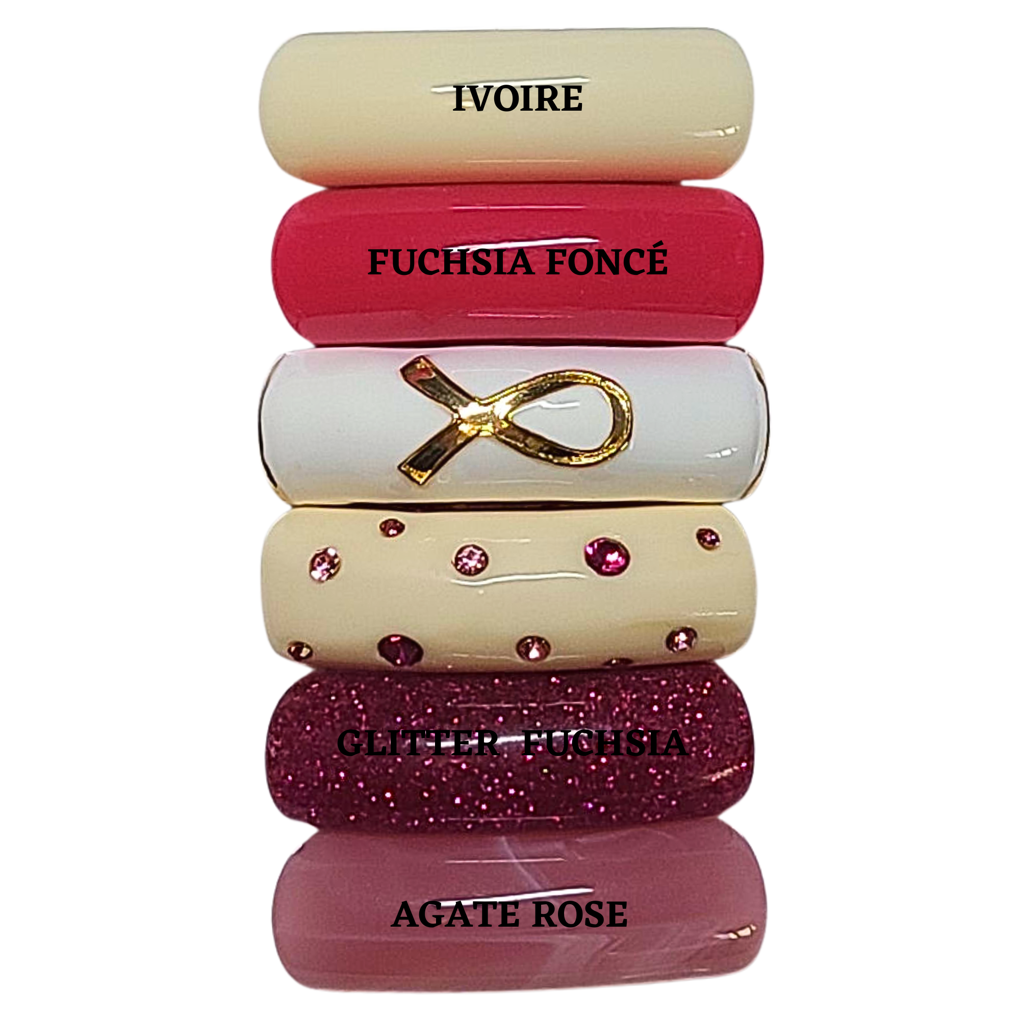 ARTSHOP Camaïeu 233 lot 6 tubes 12MM ruban rose strass