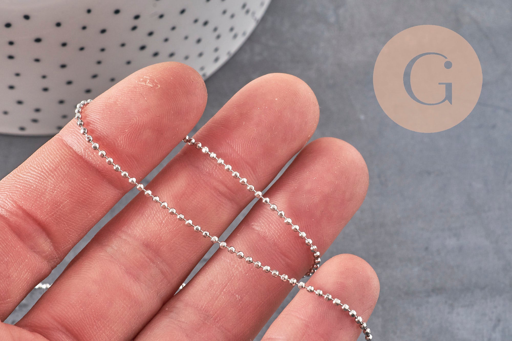 Gingerlily G11315 chaîne boule laiton platine 1,5mm 5m
