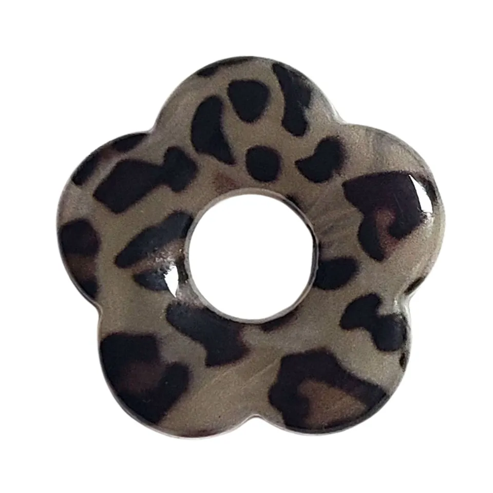 ARTSHOP Flower power fleur Capucine 4 quartz fumé léopard 27mm x1