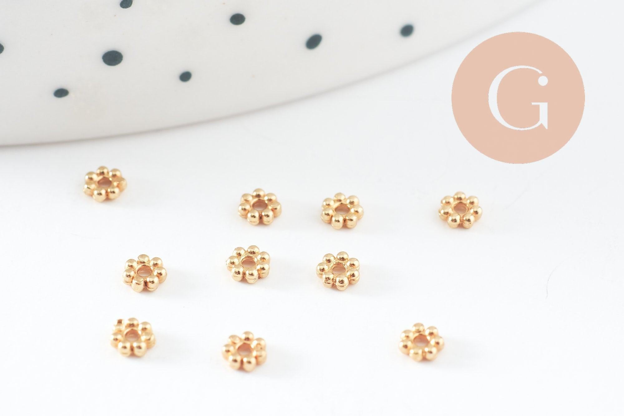 Gingerlily Perles G9832 perle fleur intercalaire doré 3 mm x5