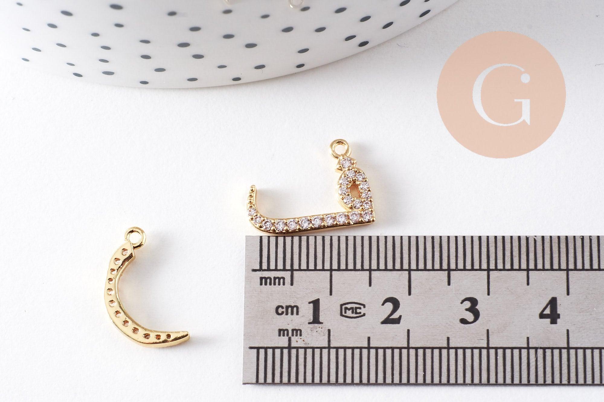 Gingerlily pendentif lettre arabe cristal 18K x1