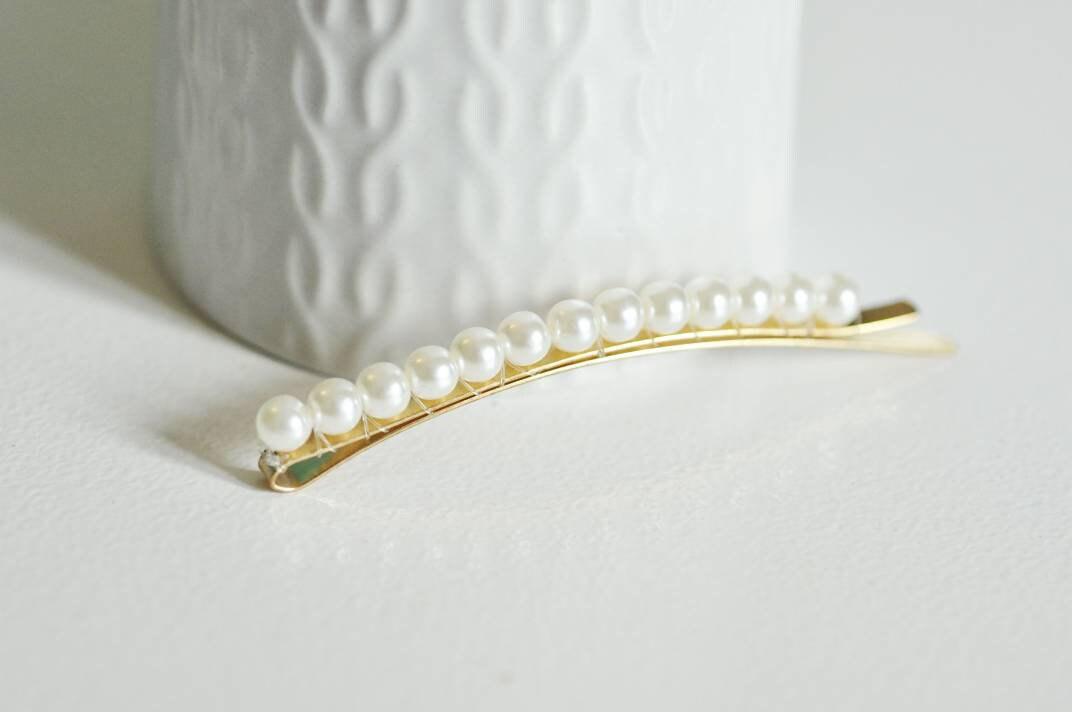 Gingerlily Support barrette perle dorée 85mm x1