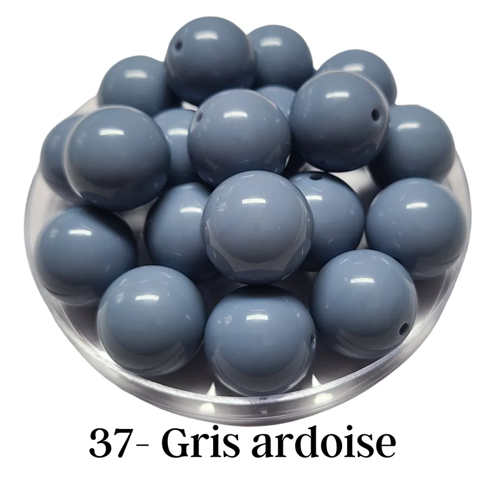 ARTSHOP Boules 20MM 37 Gris ardoise perles acryliques lot 10 brillantes