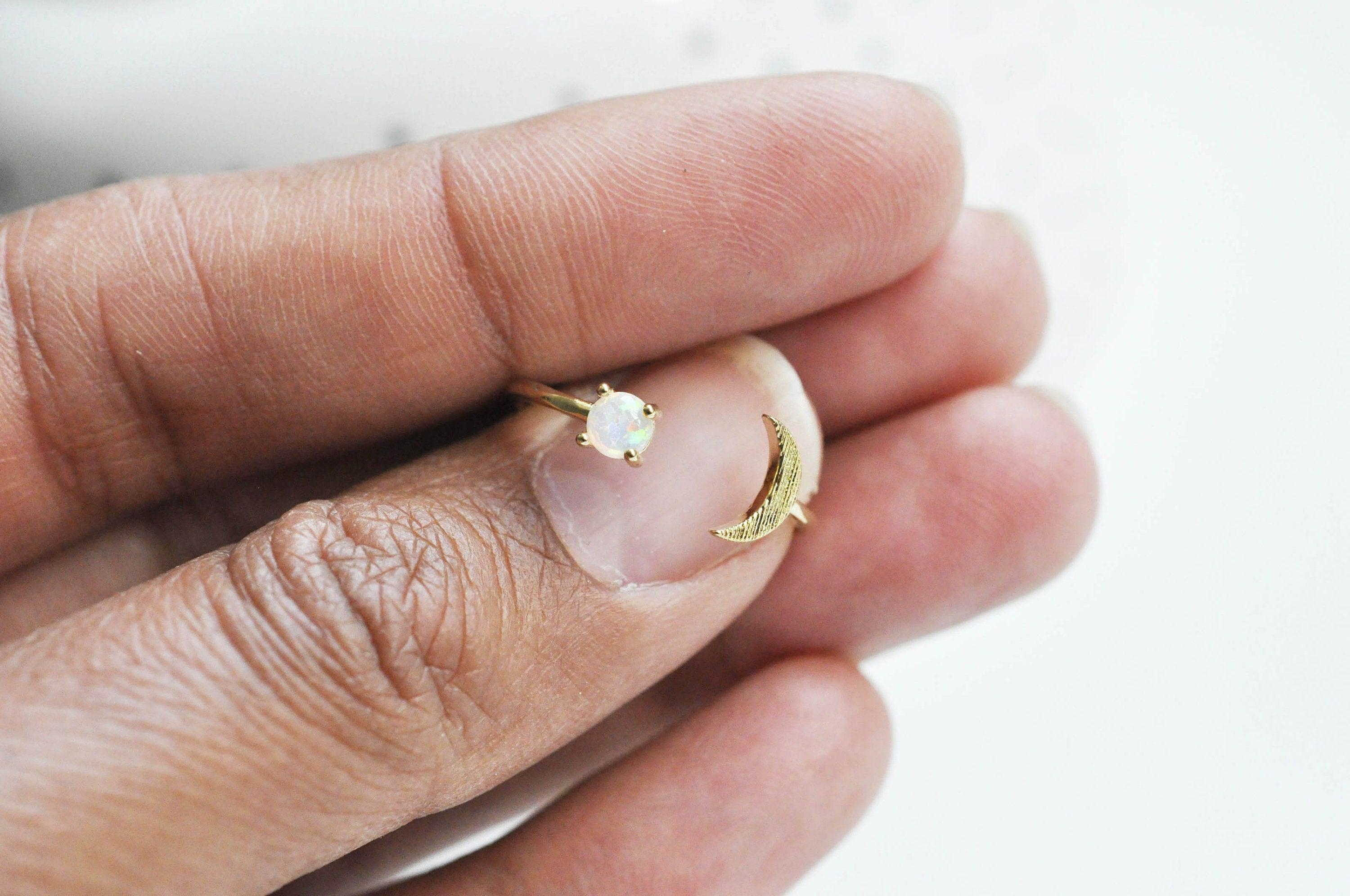 Gingerlily G3454 bague dorée opale lune 16.5mm x1