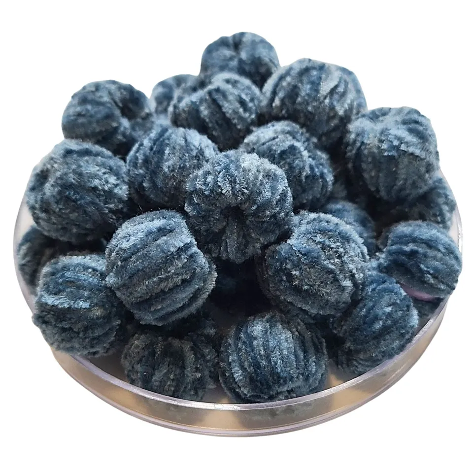 ARTSHOP Chouchou Ball 9 perle velours denim 16 mm