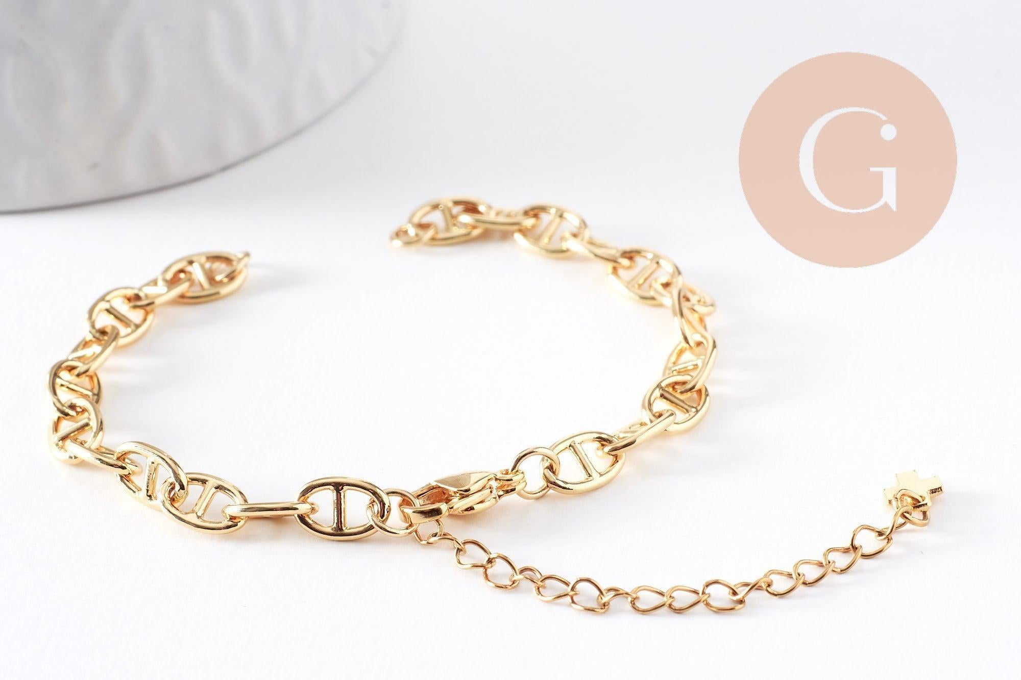 Gingerlily Apprêts G10394 base bracelet maille marine doré 15cm