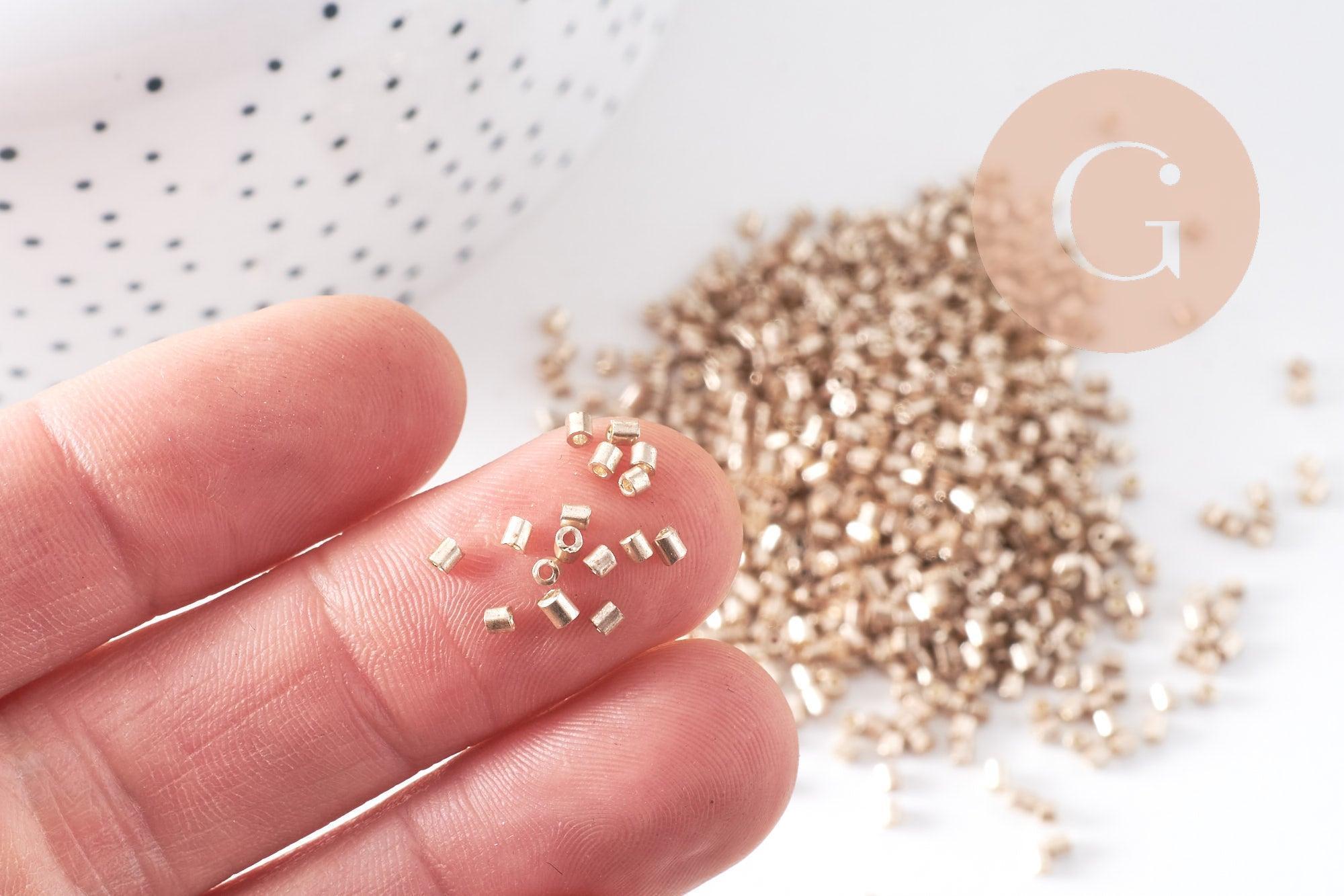 Gingerlily Perles rocaille tube or pâle perles verre 10 g