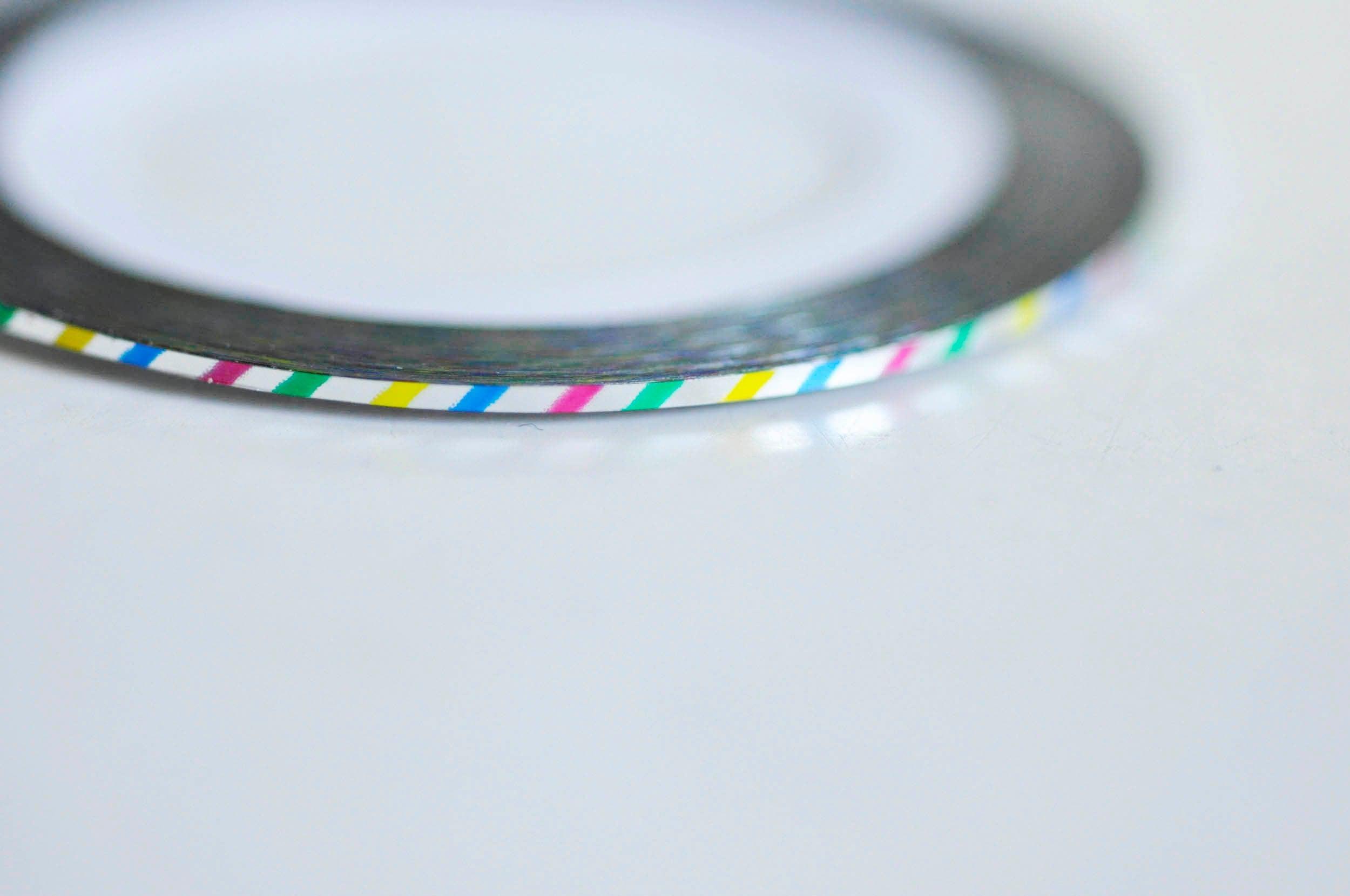 Gingerlily G2533 masking tape nail art rayé multicolore 1mm x 20m