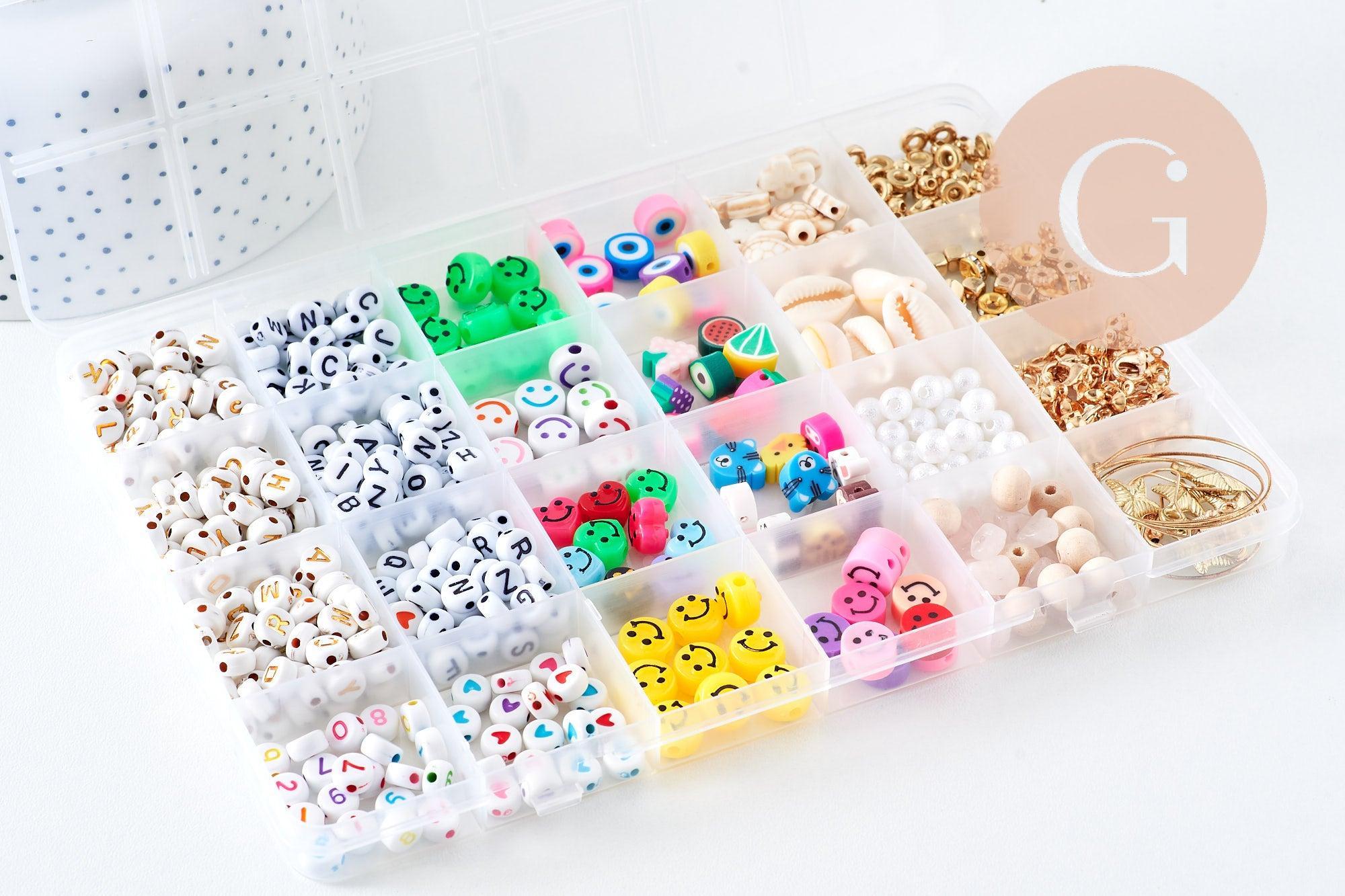 Gingerlily Kit boîte perles lettres smiley sans pinces