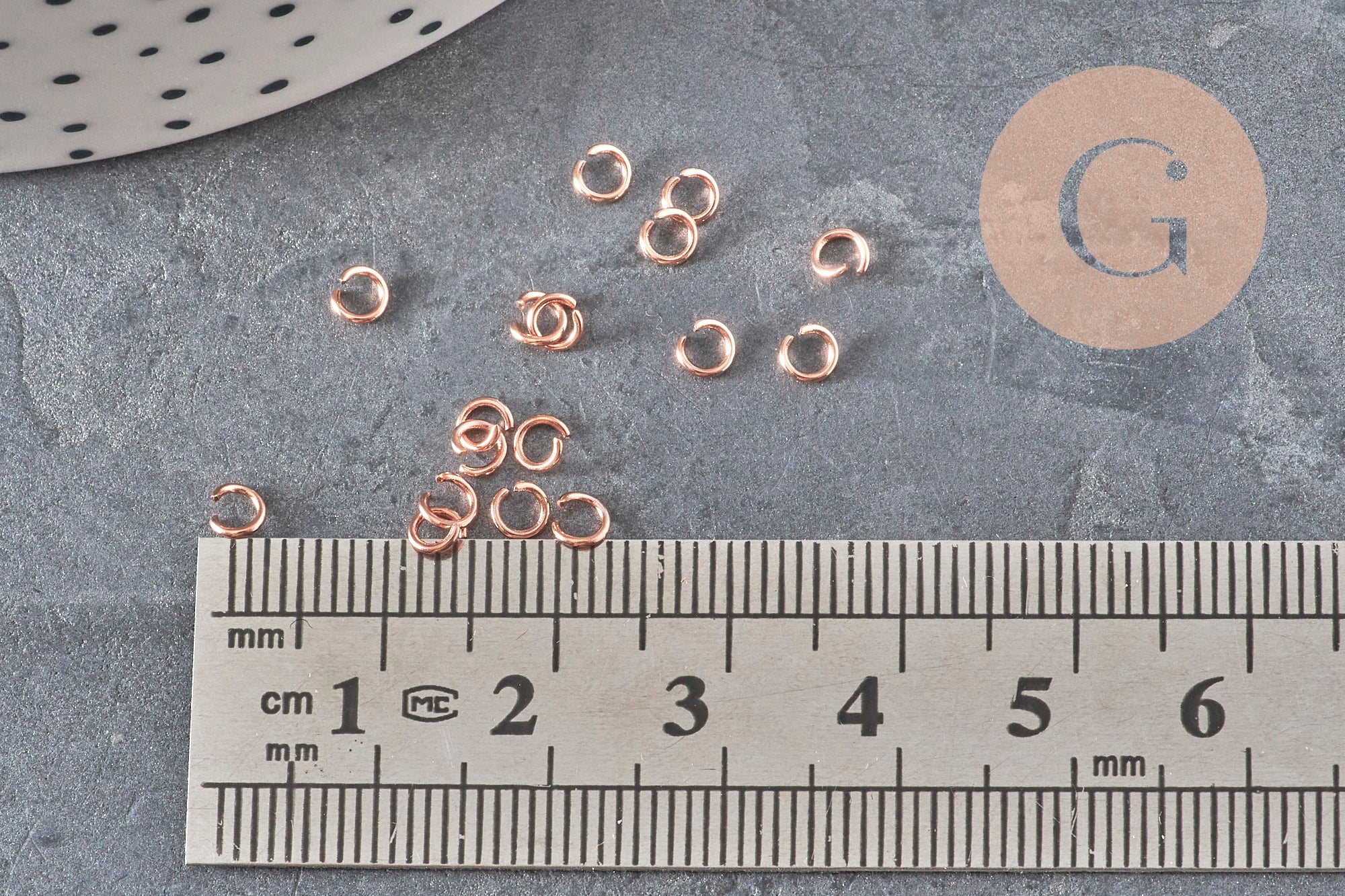 Gingerlily Anneaux jonction acier or rose 3,5 mm lot 50