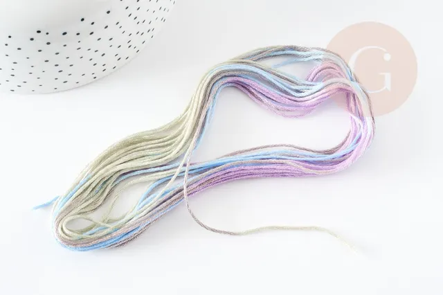 Gingerlily Fil à Broder Dégradé Bleu Violet 0.5mm 8m