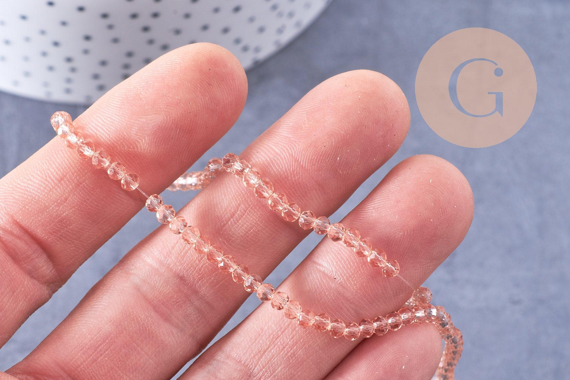 Gingerlily G10947 fil perles abacus cristal rose 2,9mm 35cm