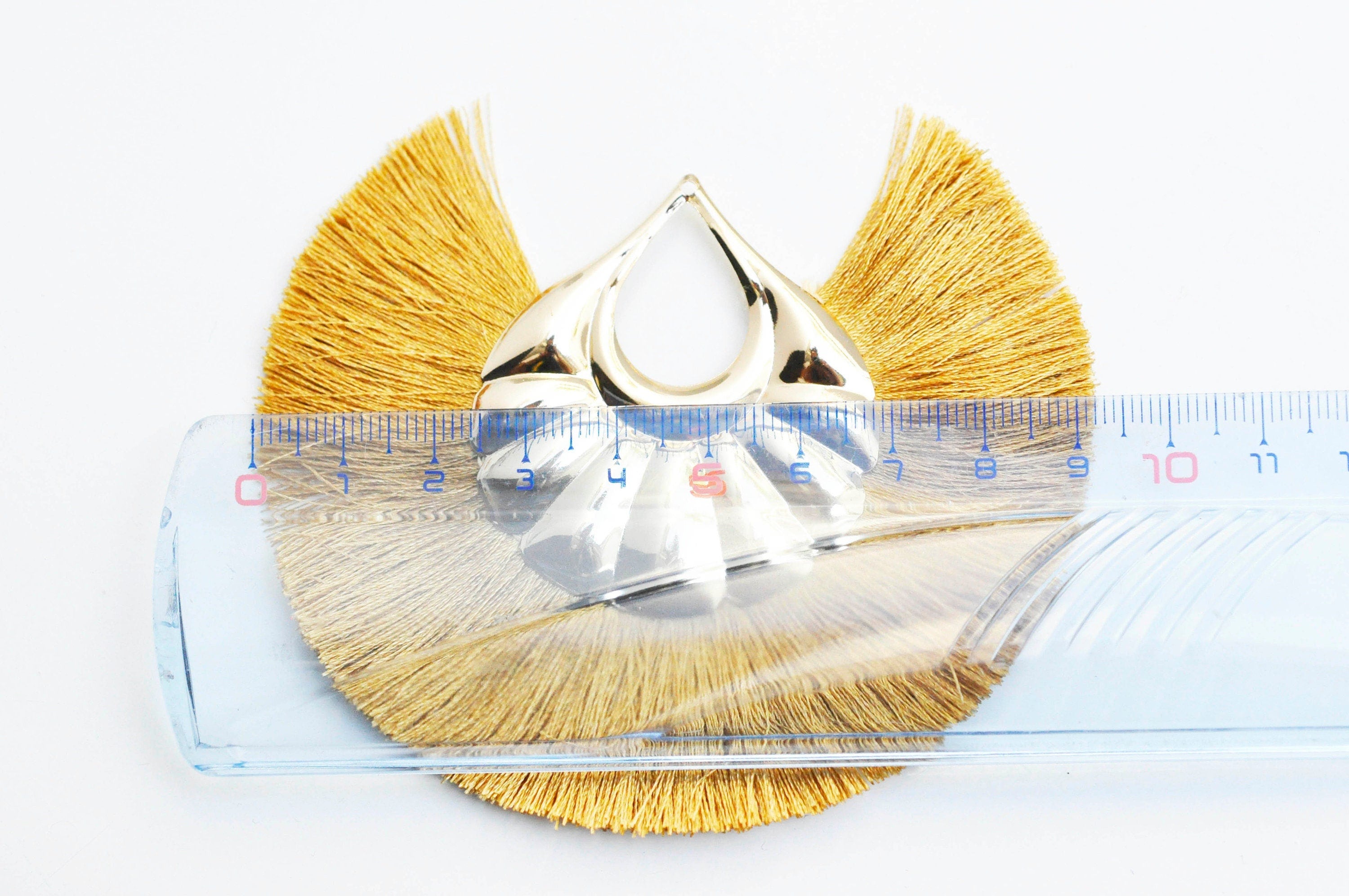 Gingerlily G4532 pendentif pompon fil doré 92mm x2