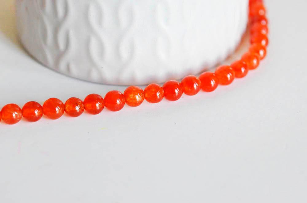 Gingerlily Perles G1741 perles jade orange 6mm lot 10