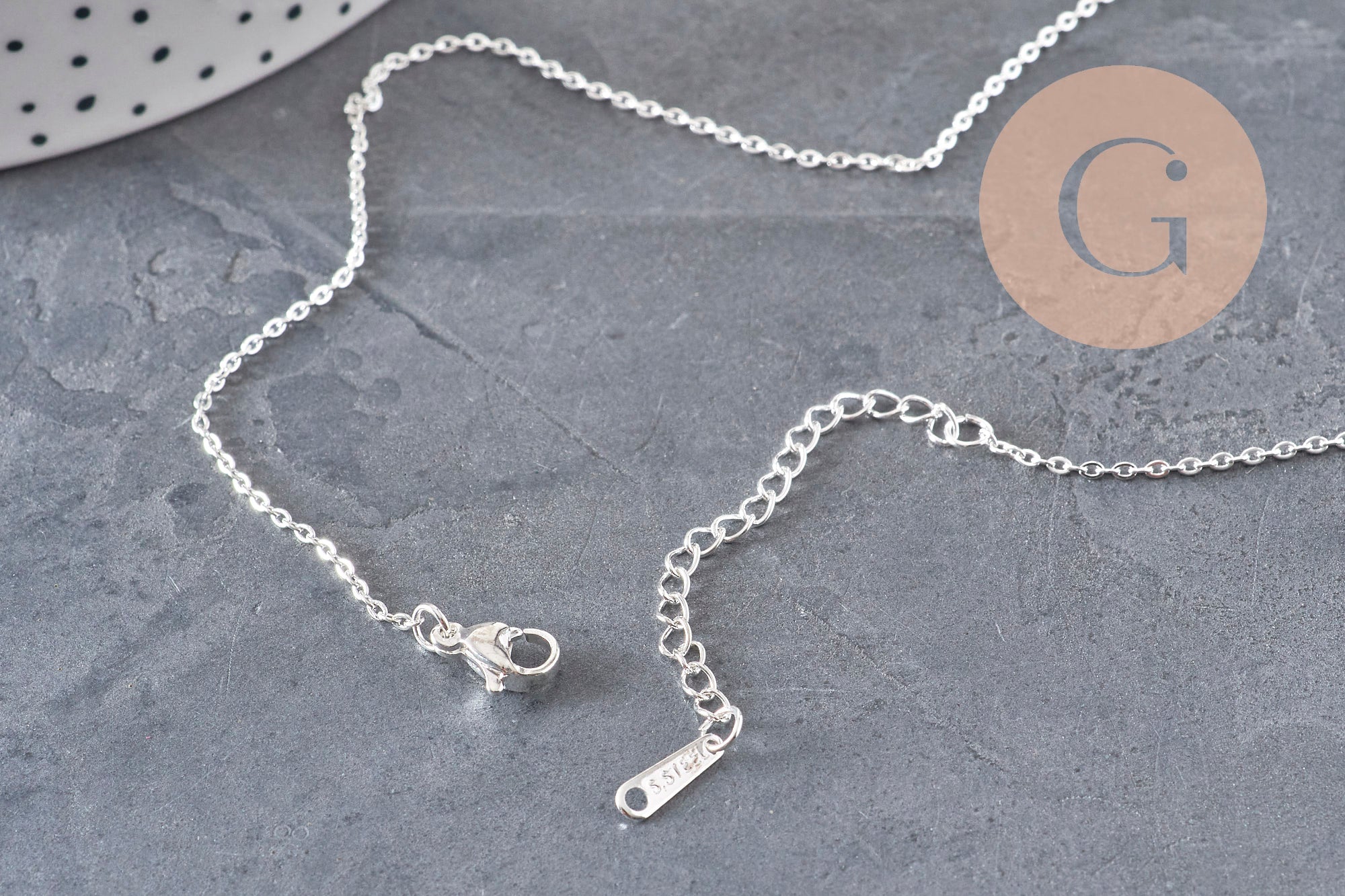 Gingerlily Chaînes collier forçat argenté 40cm 1,5mm x1