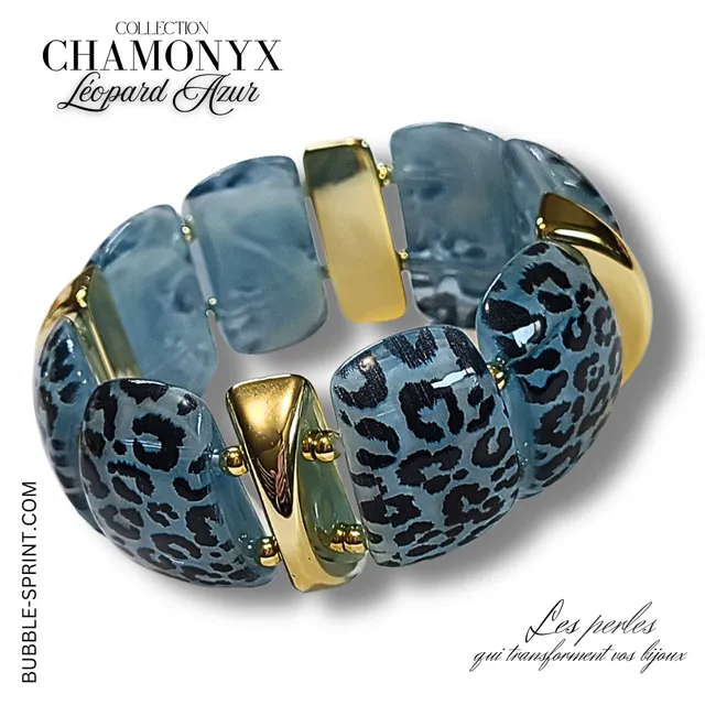 ARTSHOP Chamonyx kit bracelet léopard azur 5,5cm