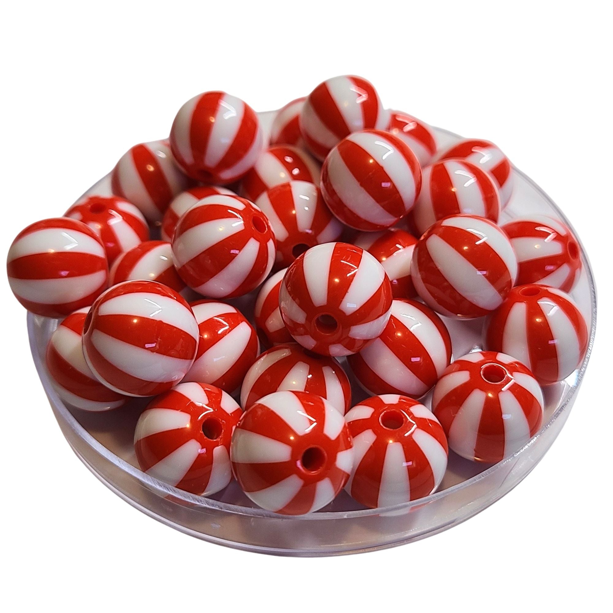 ARTSHOP Boules 16MM 213 Perle Acrylique Rayée Cerise x15