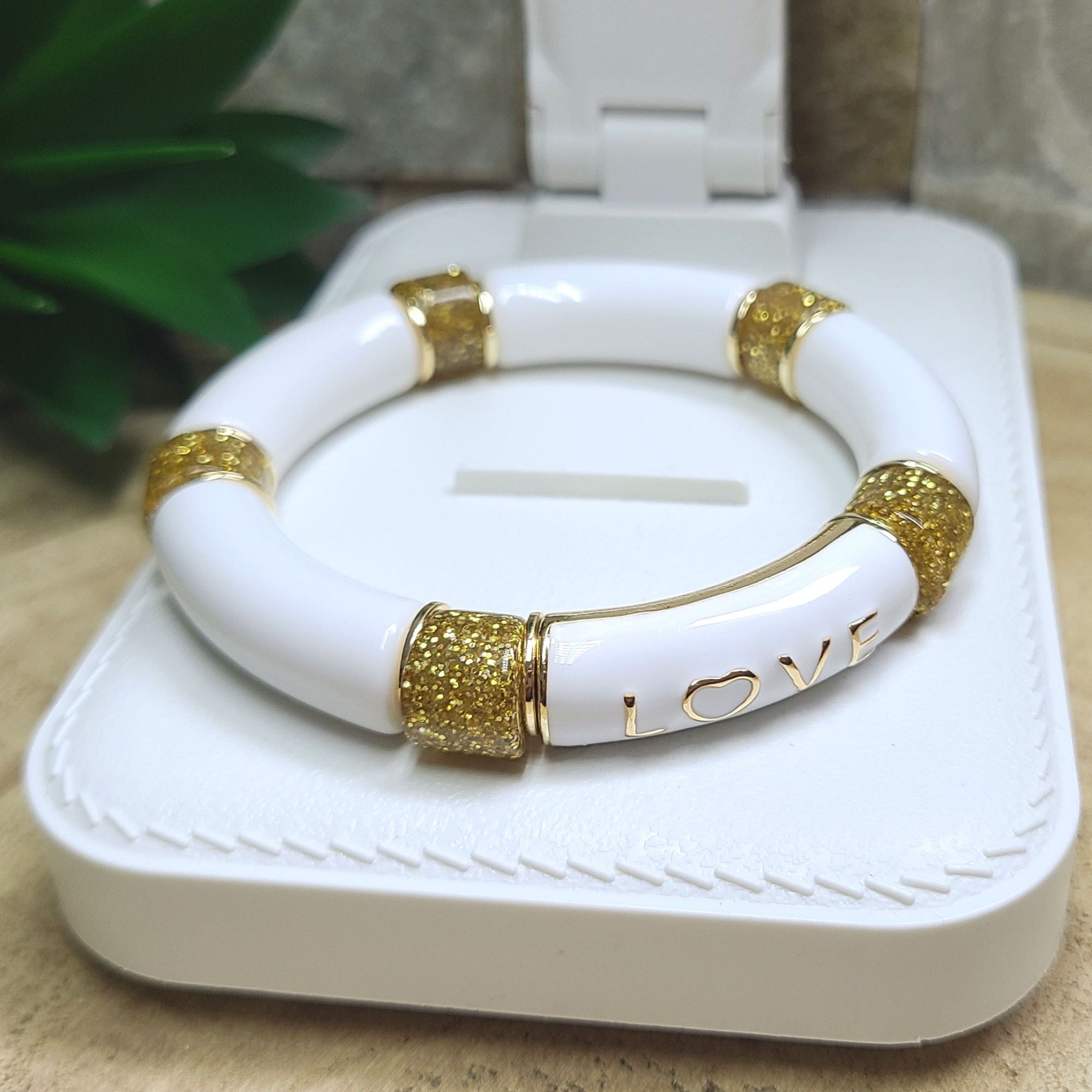 ARTSHOP Strass Émaillés Tube LOVE blanc 12mm x1 tube