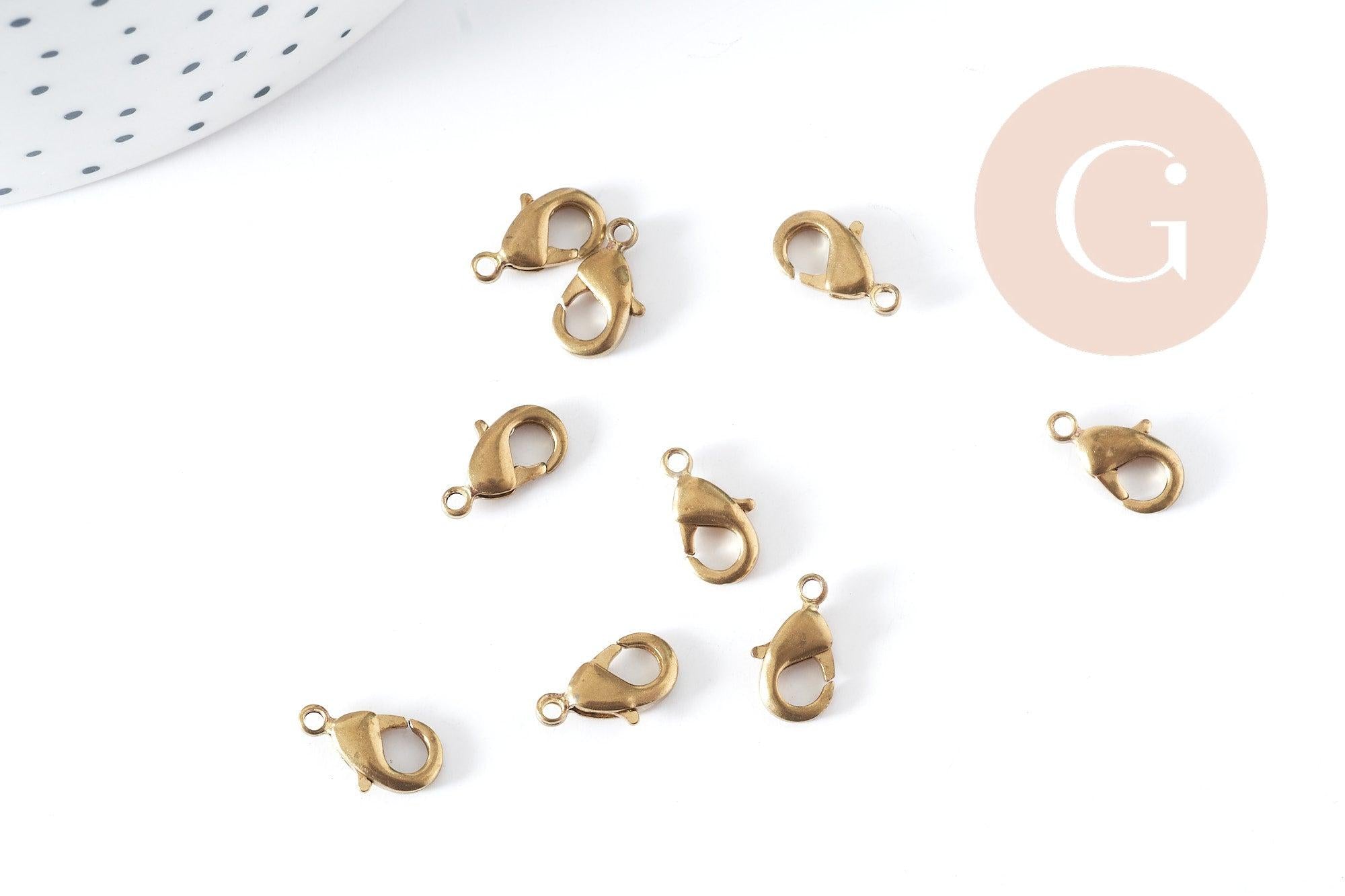Gingerlily fermoirs G8953 mousqueton laiton brut 11,5mm x10
