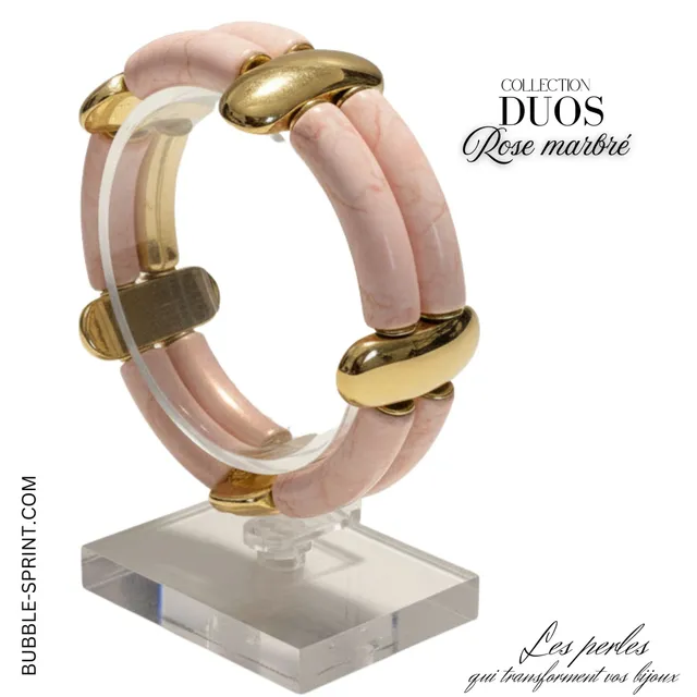 ARTSHOP Bijoux en KITS DUO kit bracelet rose marbré