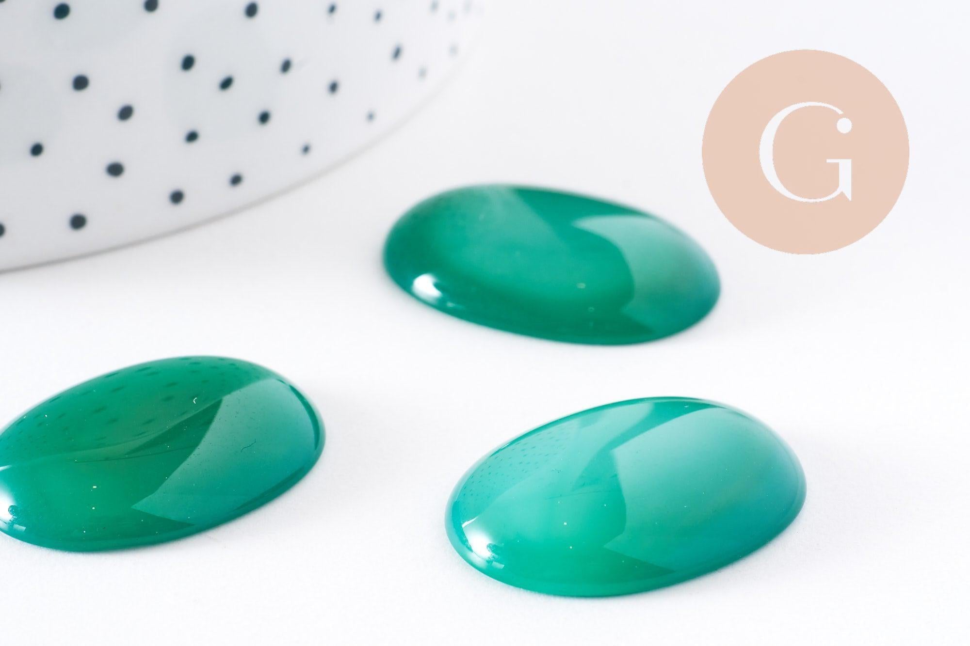 Gingerlily G10211 cabochon agate verte 30x22mm x1