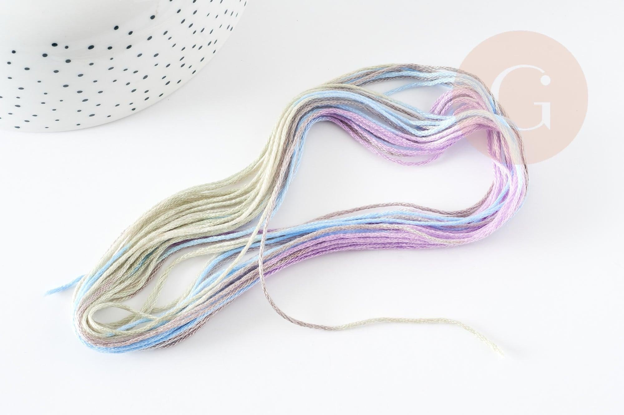 Gingerlily Fil à Broder Dégradé Bleu Violet 0.5mm 8m