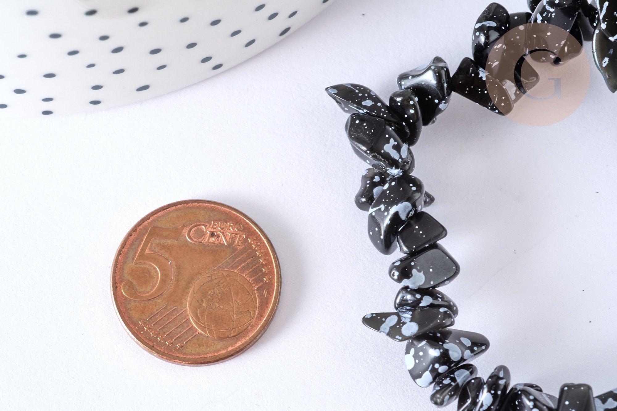 Gingerlily Bracelet élastique obsidienne naturelle 50mm x1 protection
